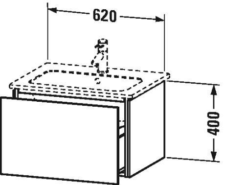 Duravit Wastafelmeubels L-Cube voor 233663 481x620x400mm