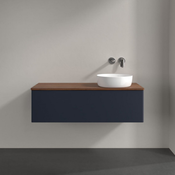 Wastafelmeubel Voor Opzet Waskom Villeroy en Boch Antao 1200x360x500mm Midnight Blue Matt Lacquer...