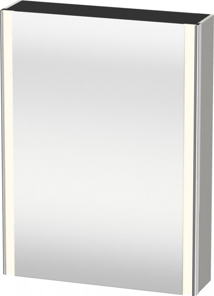 Armoire de Toilette Duravit XSquare avec lumière charnières gauche Gris béton mat XS7111L0707