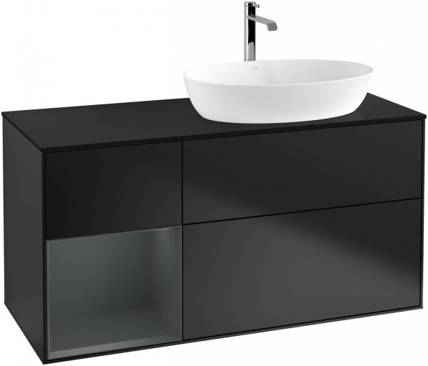 Meuble Pour Vasque à Poser Villeroy et Boch Finion Black/Midnight Blue/Glass Black F802HGPD