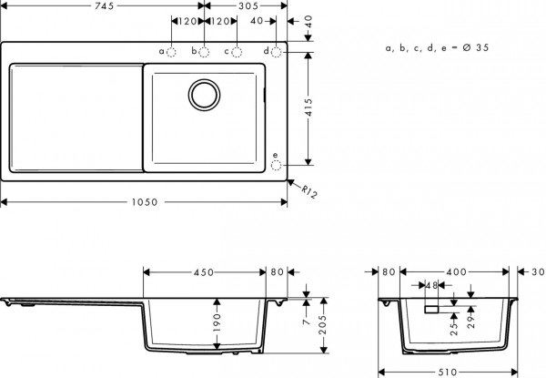 Hansgrohe Inbouw Spoelbak