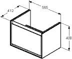 Ideal Standard  Connect Air Wastafelmeubel Cube 585 mm (E08)