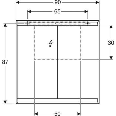 Badkamerkasten Geberit ONE 2 deuren 900x900mm Aluminium