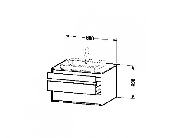 Duravit Ketho Wastafelonderkast 80x55.1x49.6cm Standaard greep met softclose spaanplaat Basalt Mat KT675404343