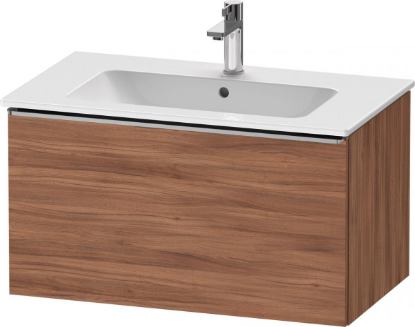 Meuble Pour Lavabo Encastrable Duravit D-Neo tiroir poignée inox pour Lav. ME 810mm Noyer naturel DE4262070790000