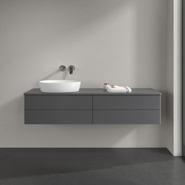 Wastafelmeubel Voor Opzet Waskom Villeroy en Boch Antao 1600x360x500mm Anthracite Matt Laquered