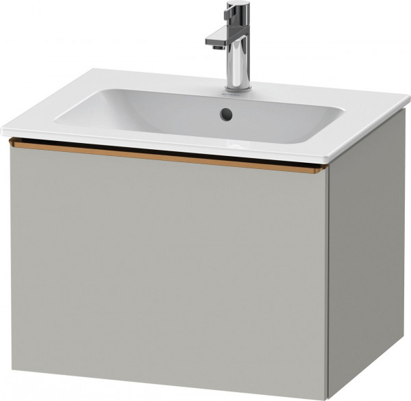 Meuble Pour Lavabo Encastrable Duravit D-Neo tiroir poignée bronze pour Lav. ME 610mm Gris béton mat DE4261004070000