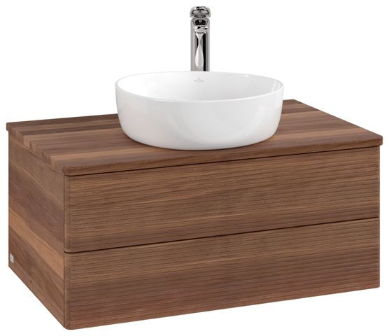 Wastafelmeubel Voor Opzet Waskom Villeroy en Boch Antao 800x360x500mm Warm Walnut