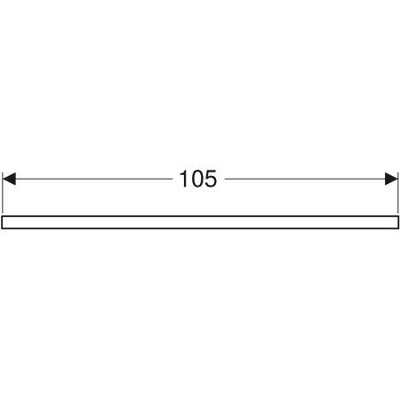 Wastafelblad Geberit ONE voor 1 centrale rechthoekige wastafel 1050x30mm Greige Mat