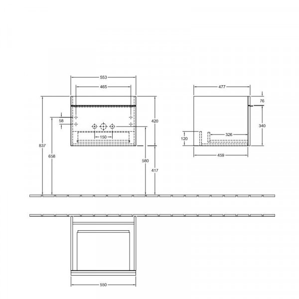 Villeroy en Boch Wastafelmeubels Venticello 553 x 420 x 502 mm