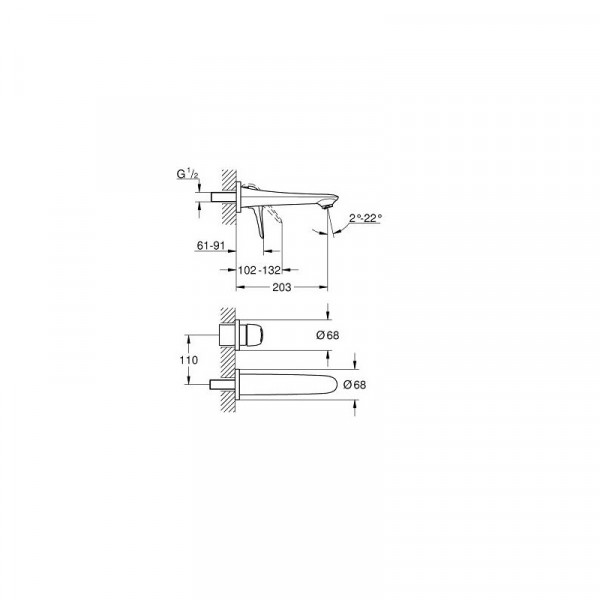 Grohe Eurostyle Wastafelkraan M-Size