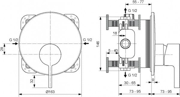 Inbouw Douchekraan Ideal Standard JOY Chroom