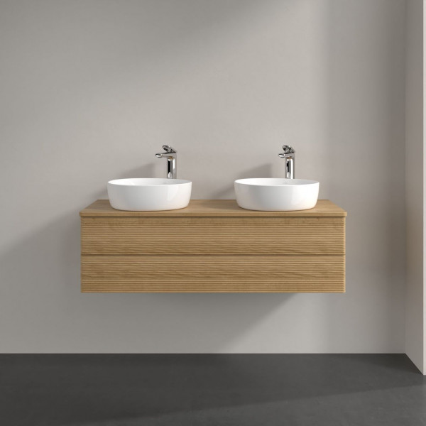 Dubbel Wastafelmeubel Villeroy en Boch Antao 1200x360x500mm Honey Oak