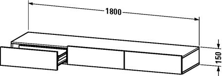 Duravit DuraStyle Schuifladenblok 1800 x 440 mm (DS82730)