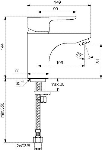 Ideal Standard Eéngreeps wastafelmengkraan CeraPlan III Chroom