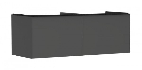 Meuble Pour Vasque à Poser Hansgrohe Xelu Q 2 tiroirs 1360x550x485mm Gris Diamant Mat/Noir Mat