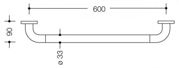 Hewi Handdoekenrek Serie 477 hoekige bar met roosjes 600 mm