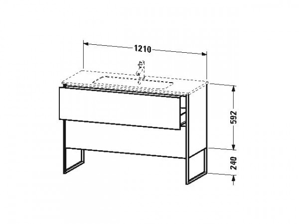 Duravit Wastafelmeubel XSquare voor ME by Starck 832x478mm