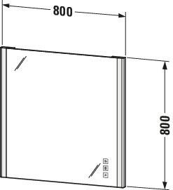 Badkamerspiegel Met Verlichting Duravit XSquare 800x800mm Glanzend Chroom