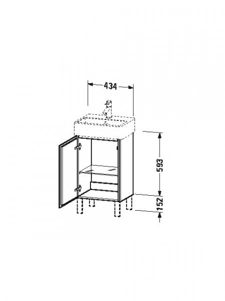 Duravit Wastafelmeubels L-Cube voor 72445 Staand 593x434x341mm