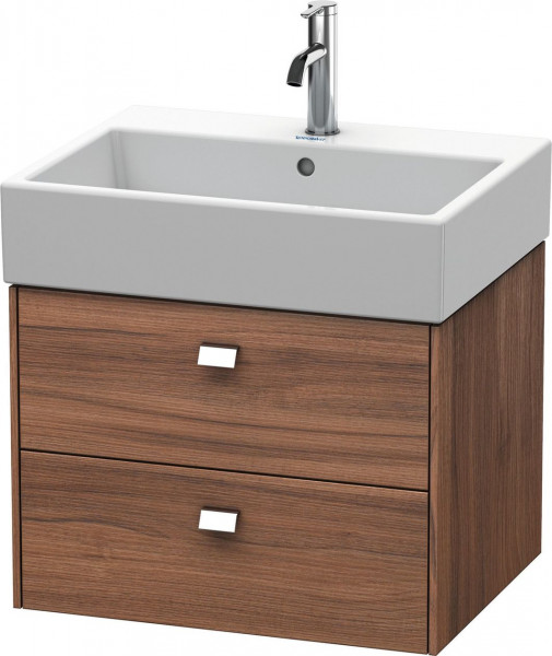 Meuble Pour Lavabo Encastrable Duravit Brioso 2 tiroirs, poignée chrome, pour Lav. Vero Air 584mm Noyer naturel BR415301079