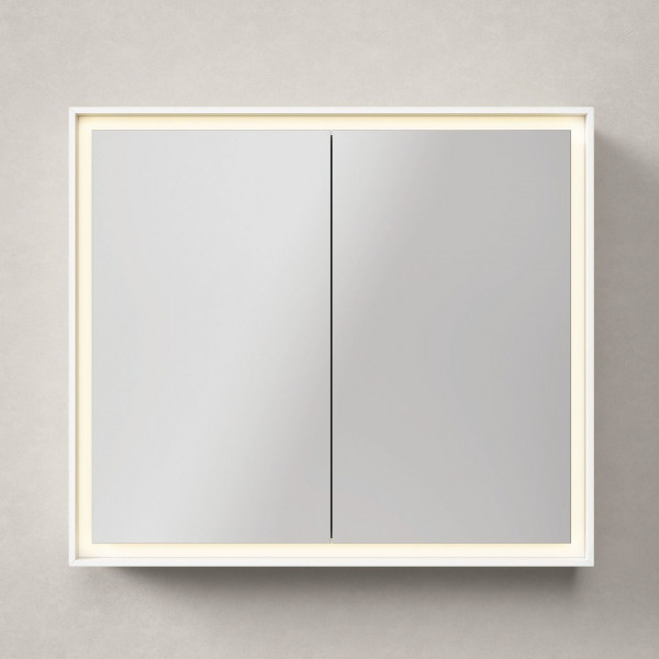 Armoire De Toilette Duravit L-Cube 2 portes, prise F 800x700mm Blanc Mat LC7551018180000