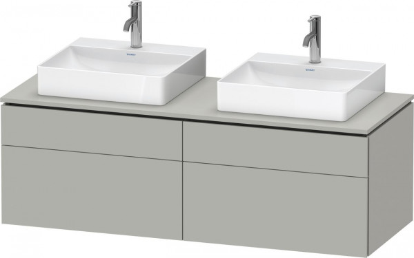 Meuble Double Vasque Duravit L-Cube 4 tiroirs 1420mm Gris béton mat LC4872B07070000