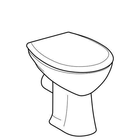 Geberit Staand Toilet Renova Met Rand Platte bodem 355x390x460mm Wit