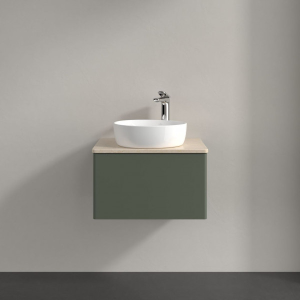 Wastafelmeubel Voor Opzet Waskom Villeroy en Boch Antao 600x360x500mm Leaf Green Matt Lacquer/Bot...