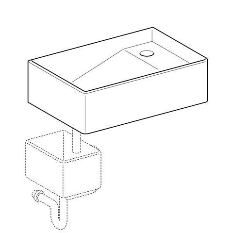 Geberit Uitstortgootsteen Publica Bovenste bekken 780x235x515mm Wit