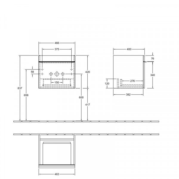 Villeroy en Boch Venticello Onderkast 466x420mm (A93101)