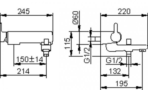 Thermostatische Mengkraan Bad Douche Keuco Elegance 245x115mm Chroom