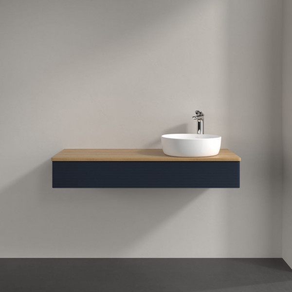 Wastafelmeubel Voor Opzet Waskom Villeroy en Boch Antao 1200x190x500mm Midnight Blue Matt Lacquer...