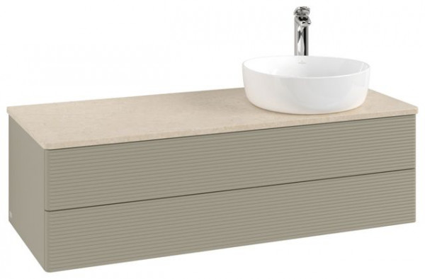 Wastafelmeubel Voor Opzet Waskom Villeroy en Boch Antao 1200x360x500mm Stone Grey Matt Lacquer/Bo...