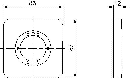 Ideal Standard Archimodule 1-gats rozet 83x83mm A1540AA