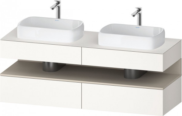 Meuble Double Vasque Duravit Qatego 1600mm Taupe Super Mat/Blanc Super Mat QA4779083840000