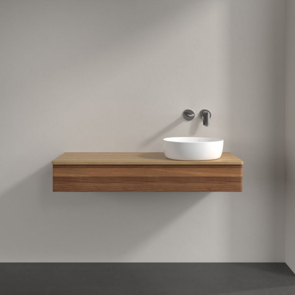 Wastafelmeubel Voor Opzet Waskom Villeroy en Boch Antao 1200x190x500mm Warm Walnut/Honey Oak