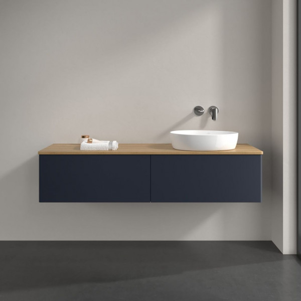 Wastafelmeubel Voor Opzet Waskom Villeroy en Boch Antao 1600x360x500mm Midnight Blue Matt Lacquer...