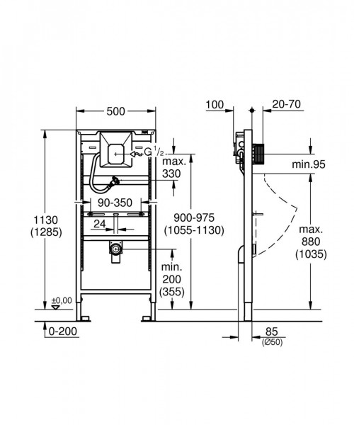 Grohe Inbouwreservoir Rapid SL voor Urinoir 38786001