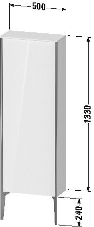 Duravit Hoge Badkamerkast XViu 240 mm Champagne Matt/Jade hoogglans XV1316LB103