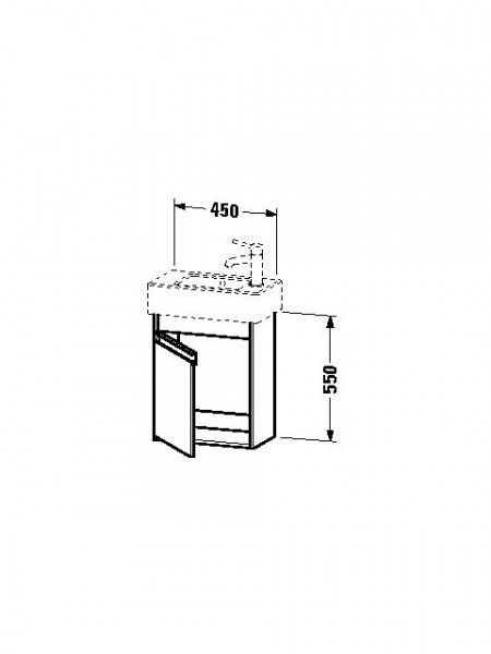 Duravit Ketho Wastafelonderkast 45x22.5x55cm Standaard greep spaanplaat Grafiet Mat KT6629R4949