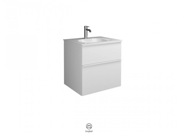 Set Meuble Salle De Bain Burgbad Fiumo 2 tiroirs, Lavabo 1 trou 620x610mm Personnalisable SFXL062-PN491