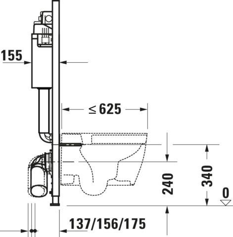 Inbouwreservoir Toilet Duravit DuraSystem H : 114,8 cm