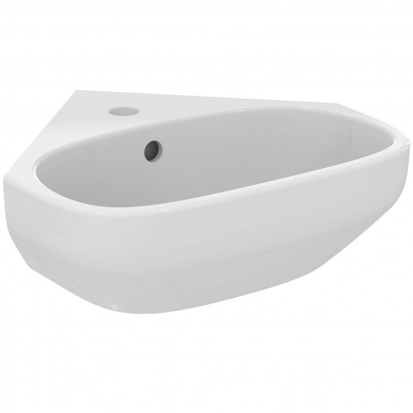 Lave-Mains Ideal Standard i.life A angle, 1 trou, avec trop-plein 450x410x150mm Blanc