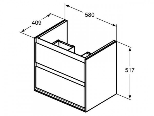 Ideal Standard CONNECT AIR Onderste lade voor wastafelmeubel 580mm