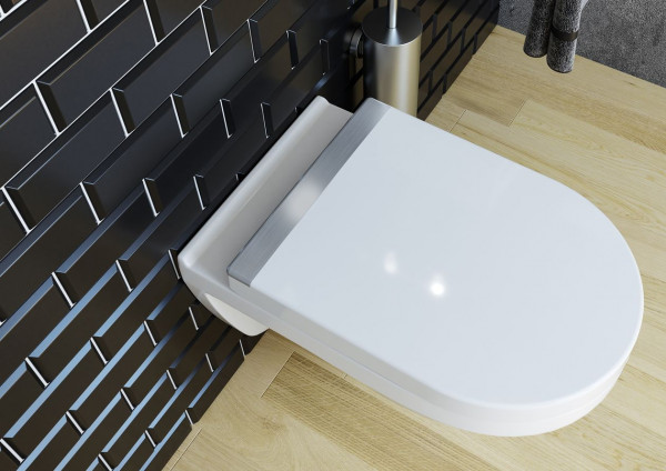Abattant WC Frein de Chute Allibert STEEL D forme 360mm Blanc