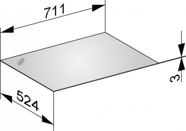 Wastafelblad Keuco Edition 11, 711 mm Satijnen Kasjmier