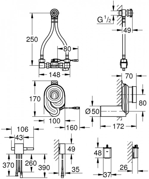 GROHE Urinoir Temperatuur Sensor Sifon 6V 39367000