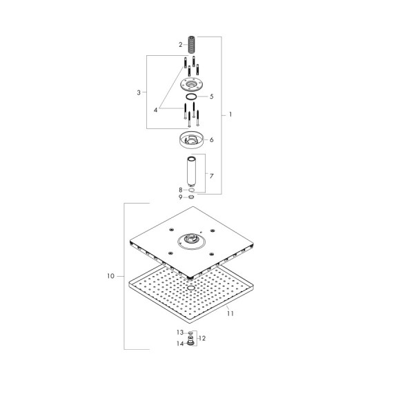 Hansgrohe Raindance E vervangende hoofddouche 300 1jet Zwart Mat