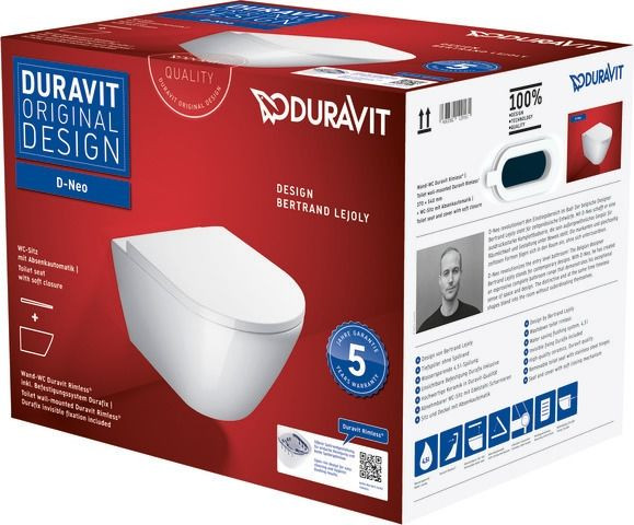 Pack WC Suspendu Duravit D-Neo SoftClose 370x400mm Blanc 45770900A1